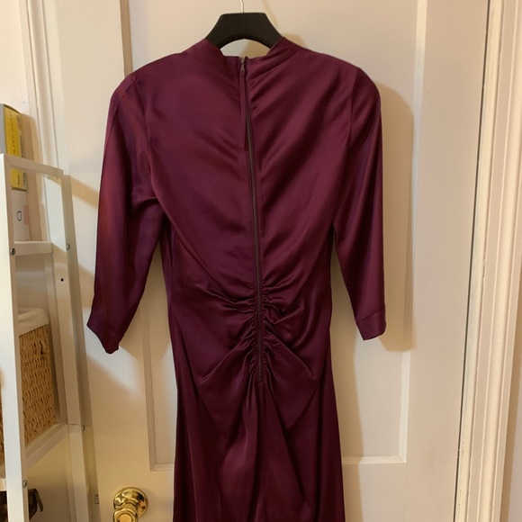 Hugo Boss silk purple deep Vneck dress size 4 - Picture 4 of 5